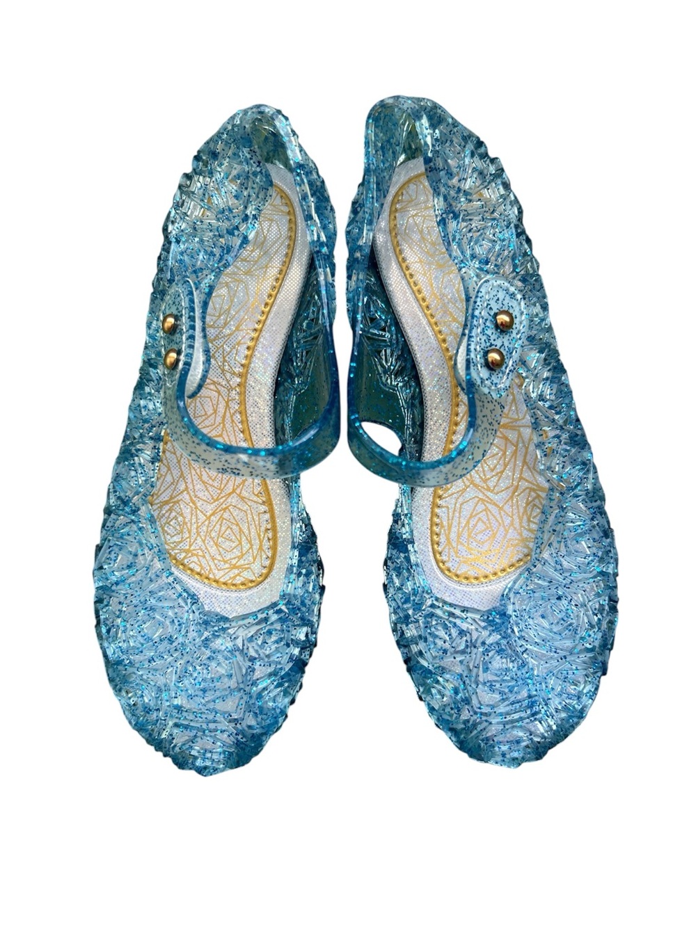Girls Blue Jelly Mary Jane Shoes Inspired By Elsa Frozen Size 31 US 13C